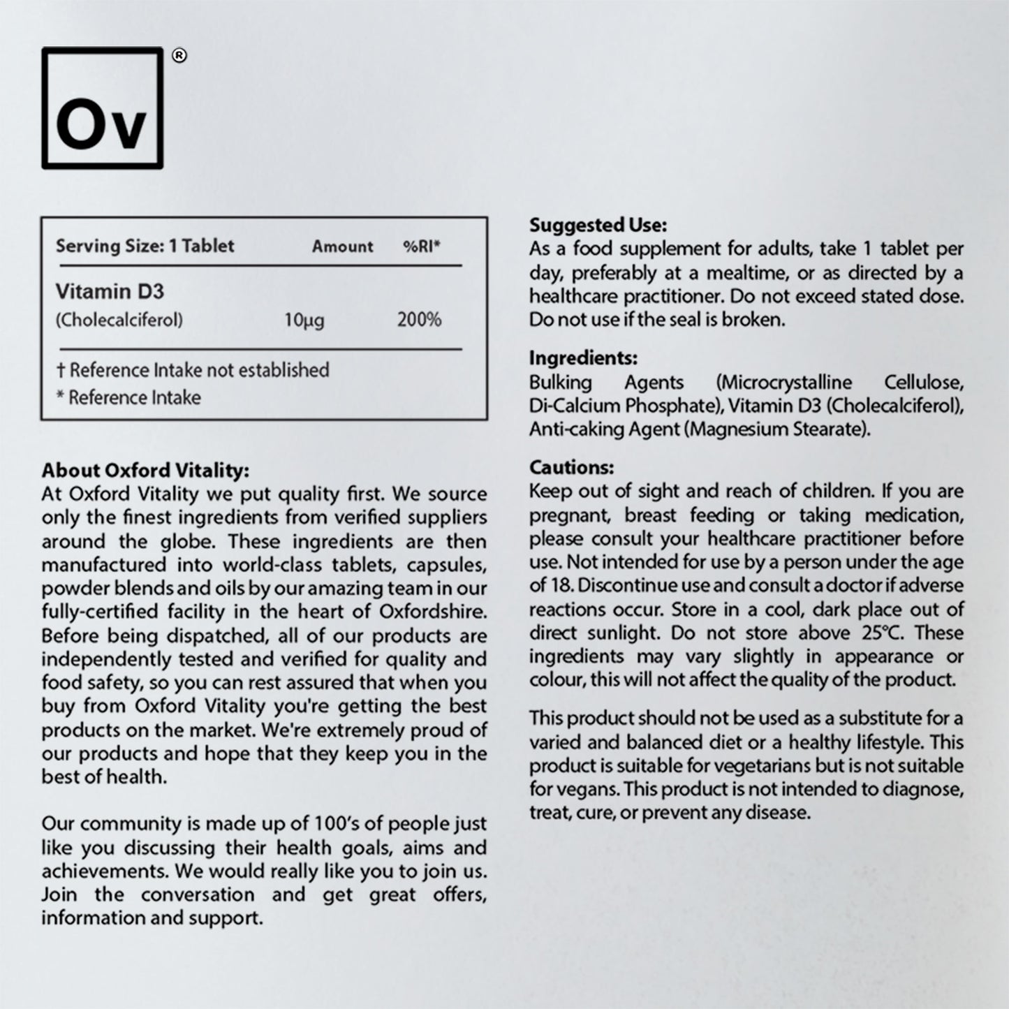 Vitamin D3 Tablets