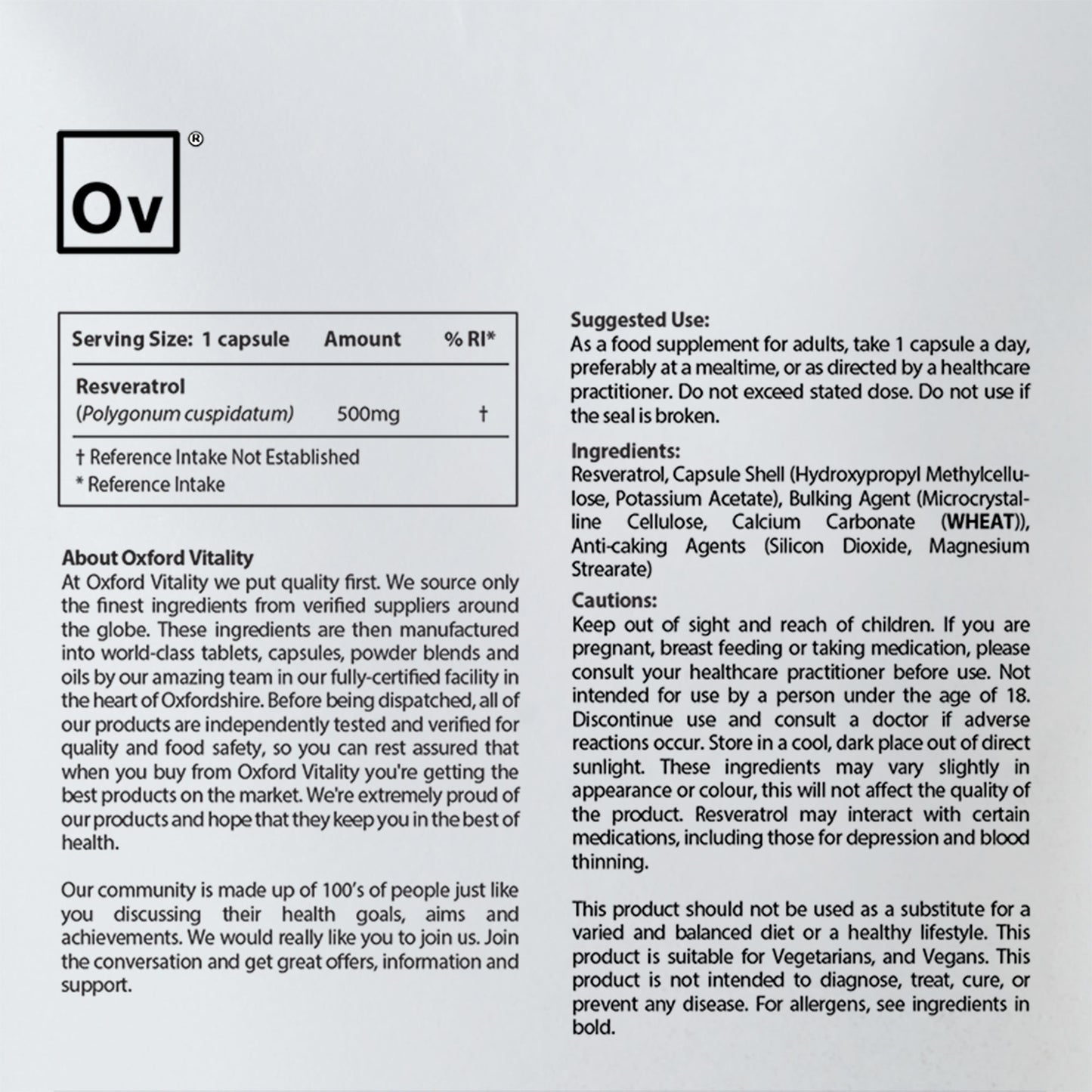 Trans Resveratrol 500mg