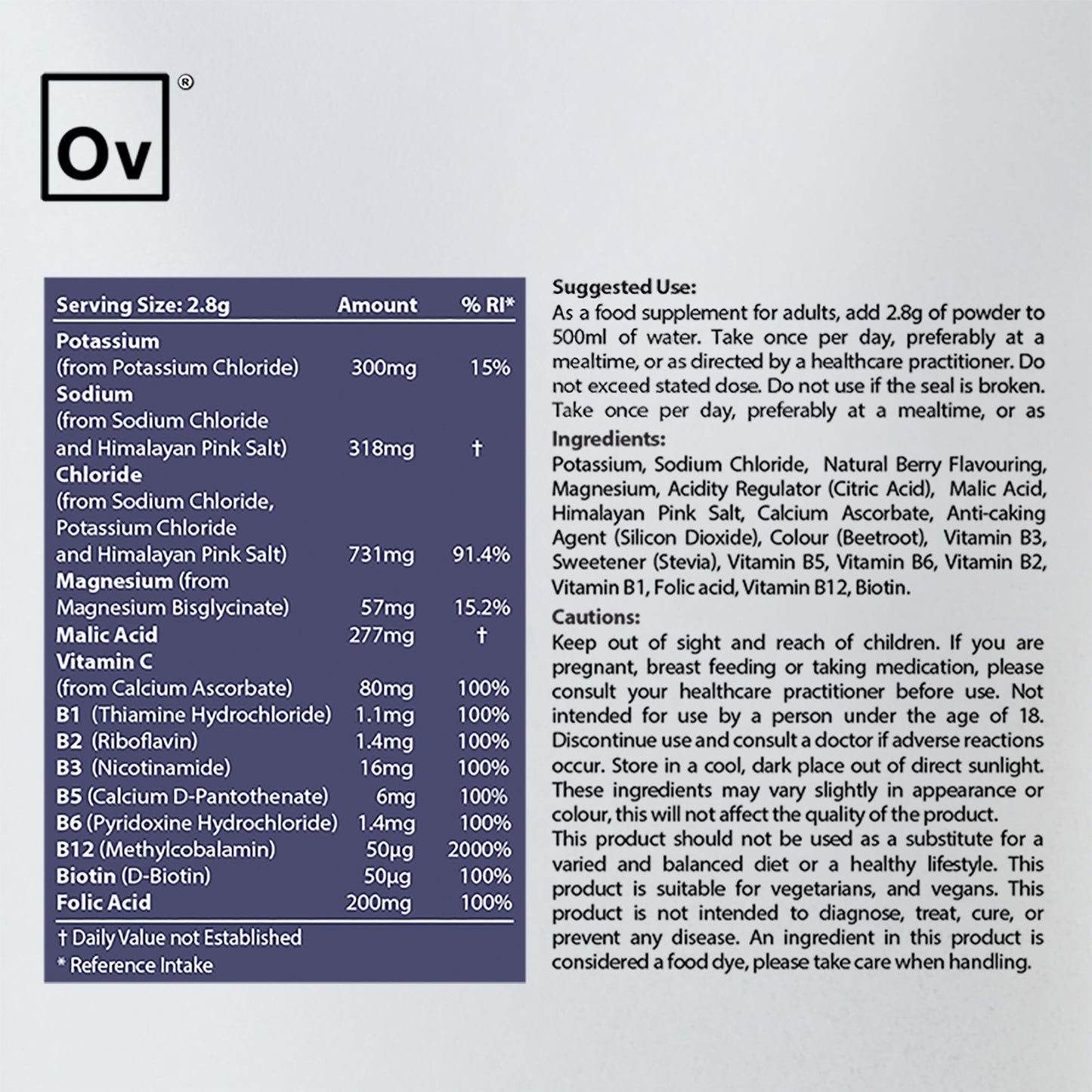 NEW Electrolyte Powder Drink: Energy (Mixed Berry Flavour)