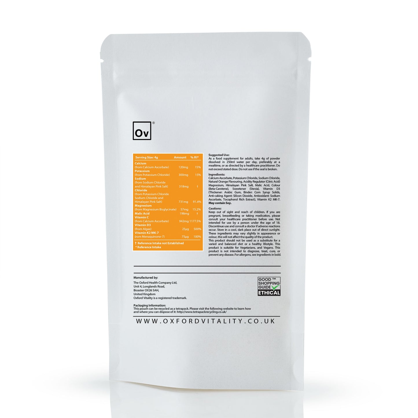 NEW Electrolyte Powder Drink: Bone Health (Orange Flavour)