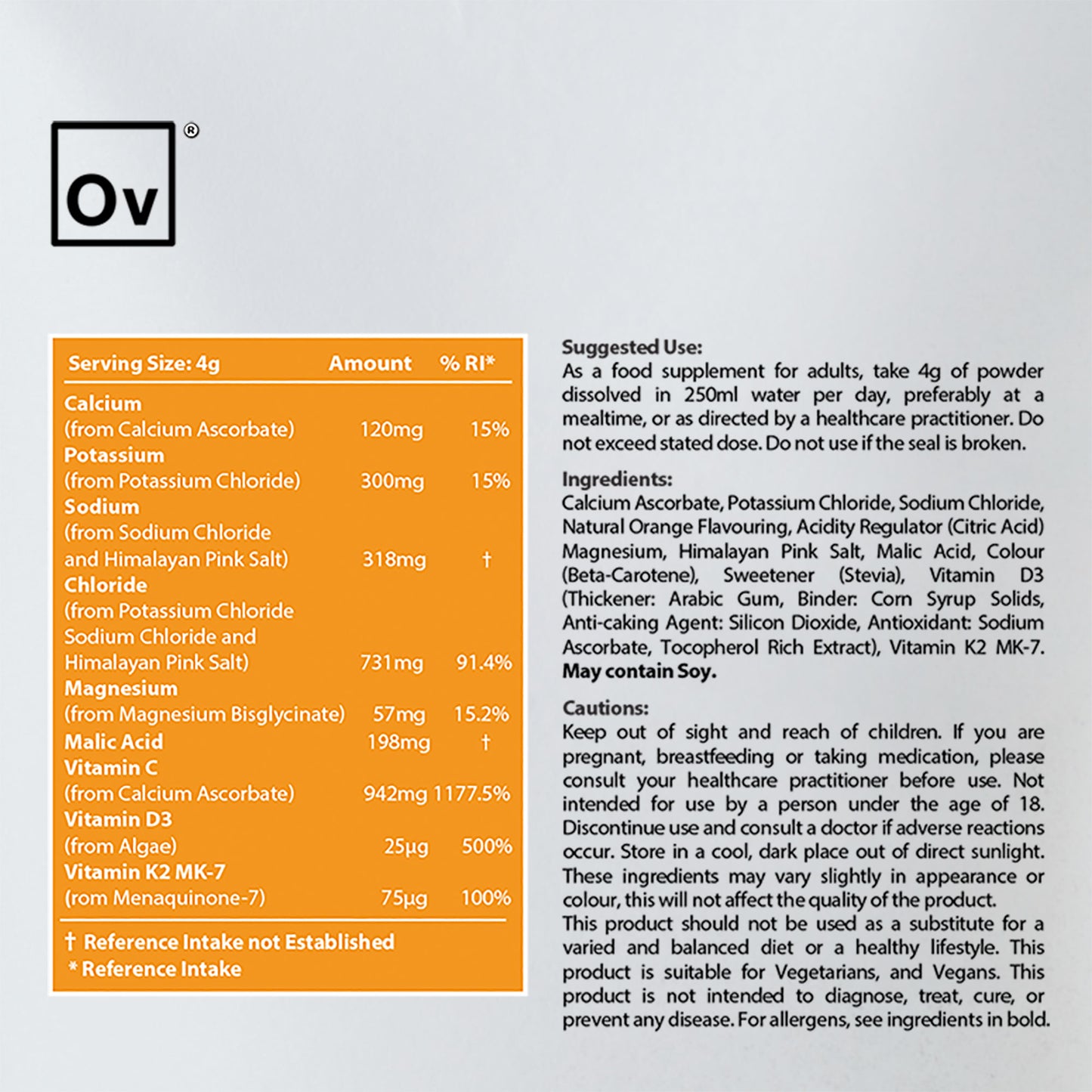 NEW Electrolyte Powder Drink: Bone Health (Orange Flavour)