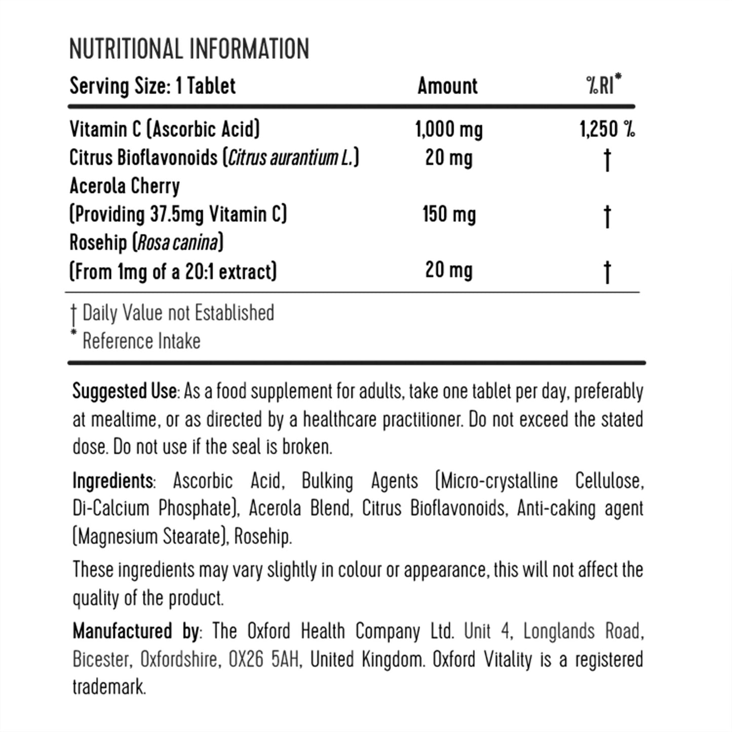 Natural C-1000 Complex with Bioflavonoids, Acerola and Rosehip