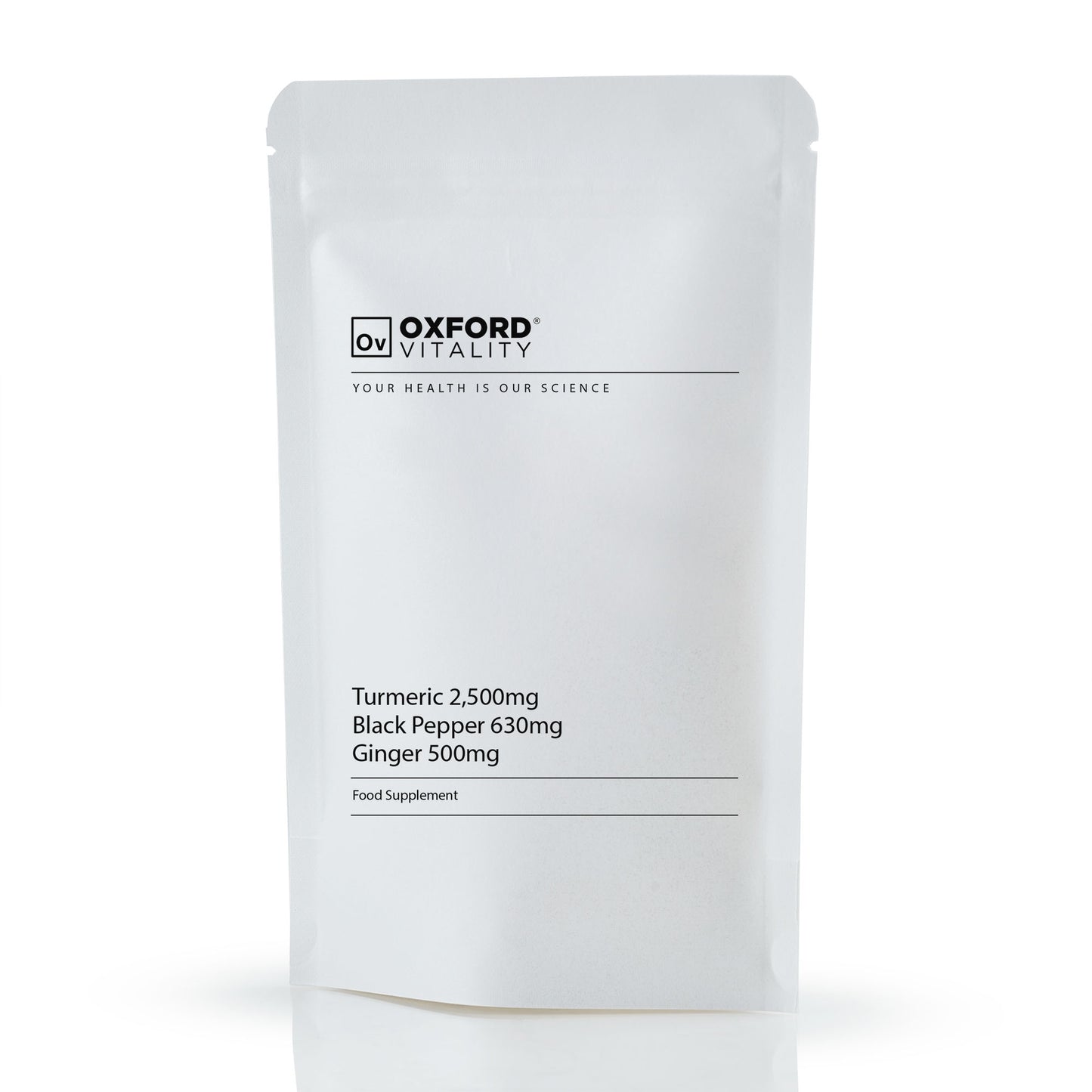 Turmeric 2,500mg, Black Pepper 630mg and Ginger 500mg