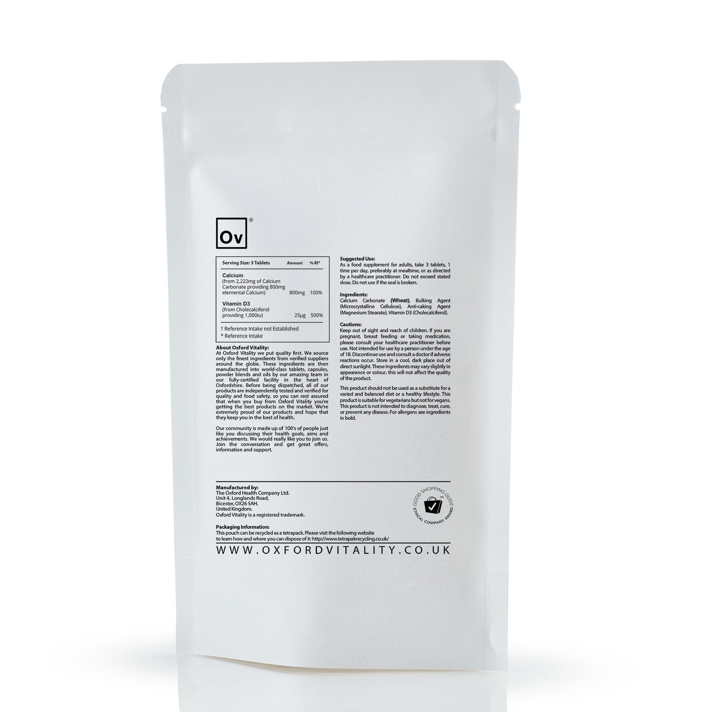Calcium and Vitamin D3 Tablets