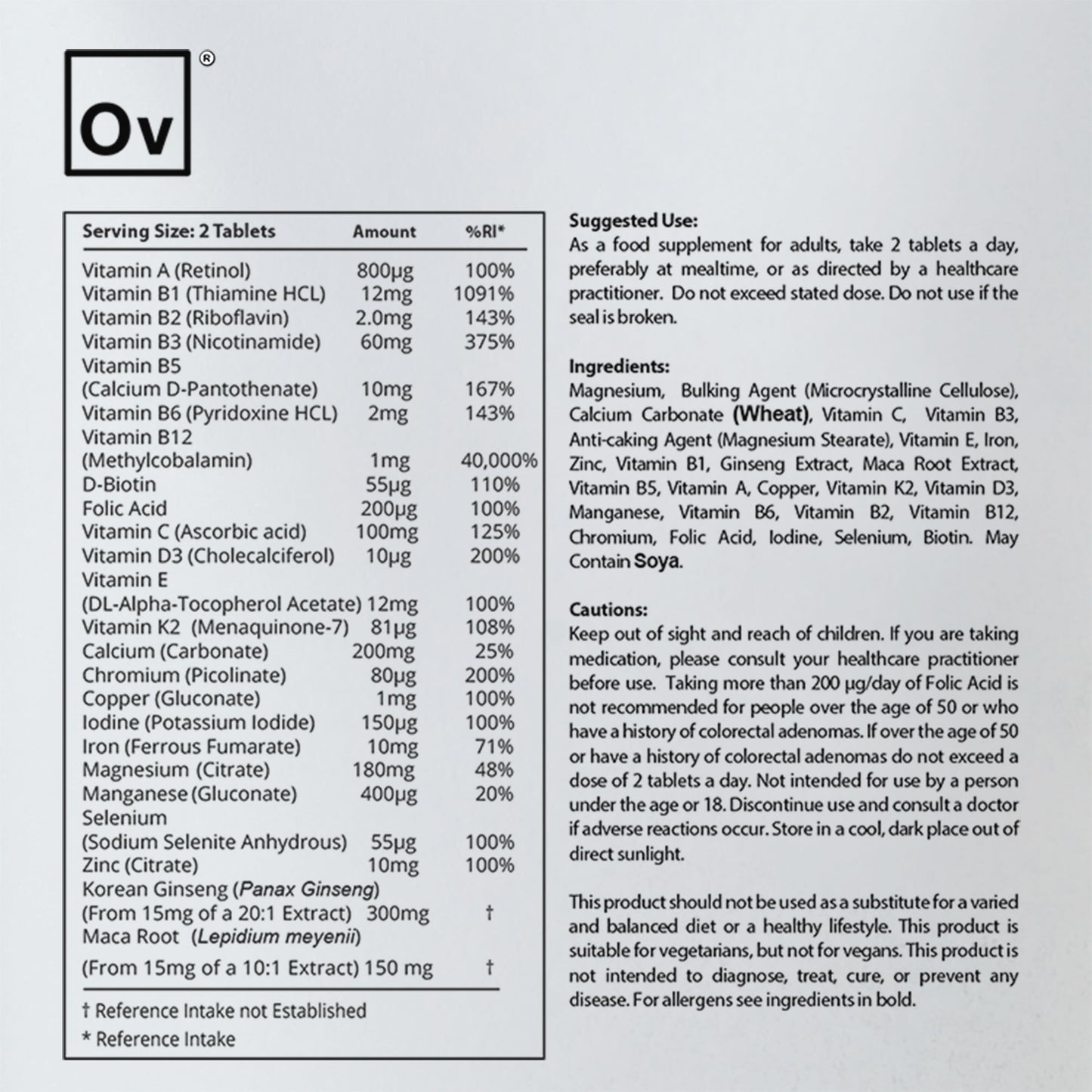 Multivitamin Tablets for Men Over 50 Years