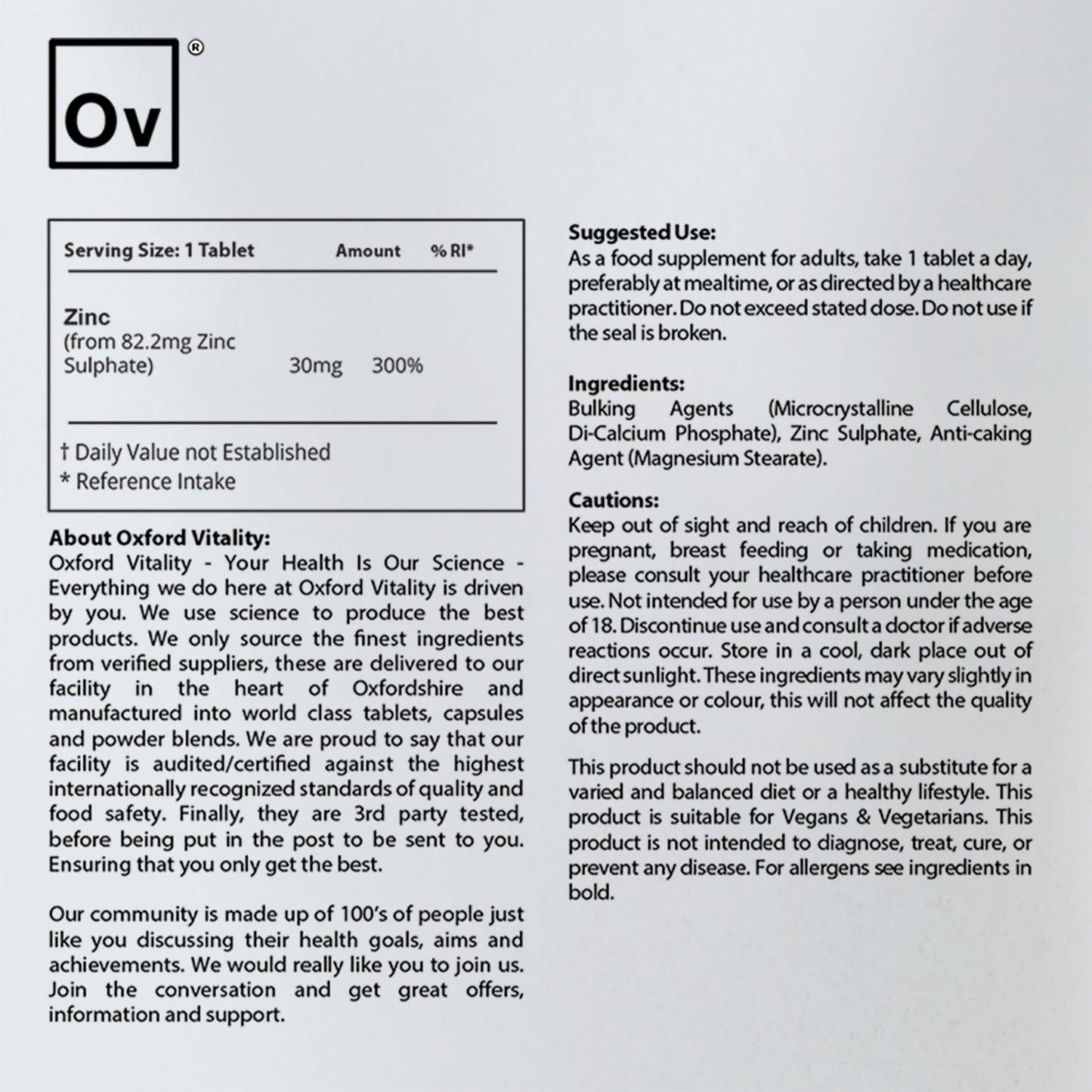 Zinc Sulphate 30mg
