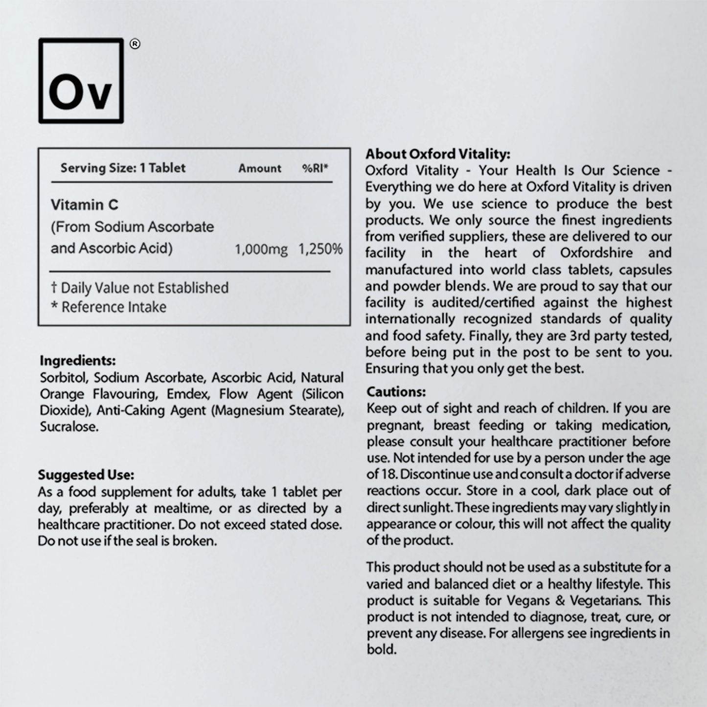 Chewable Vitamin C 1000mg Tablets