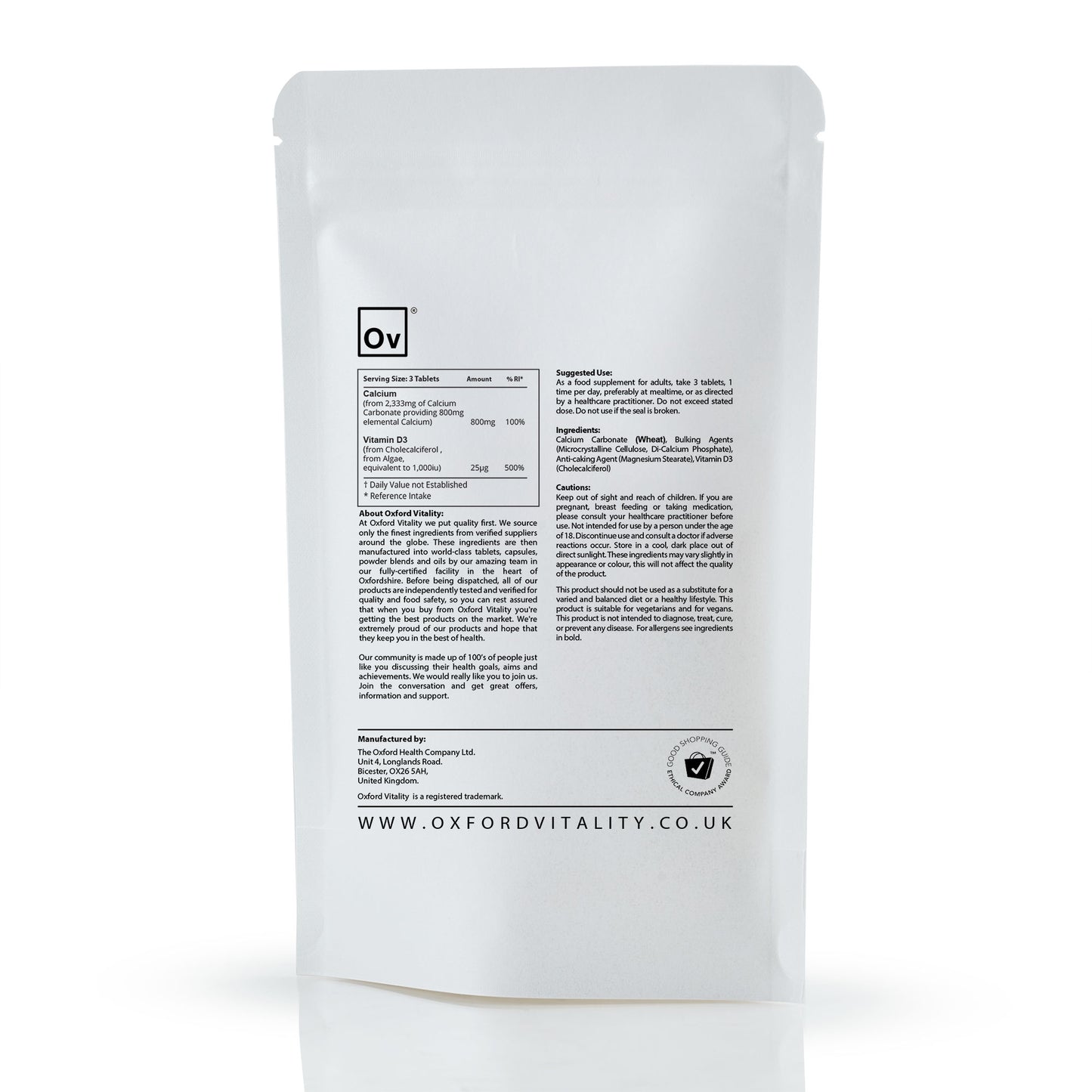 Calcium and Vegan Vitamin D3
