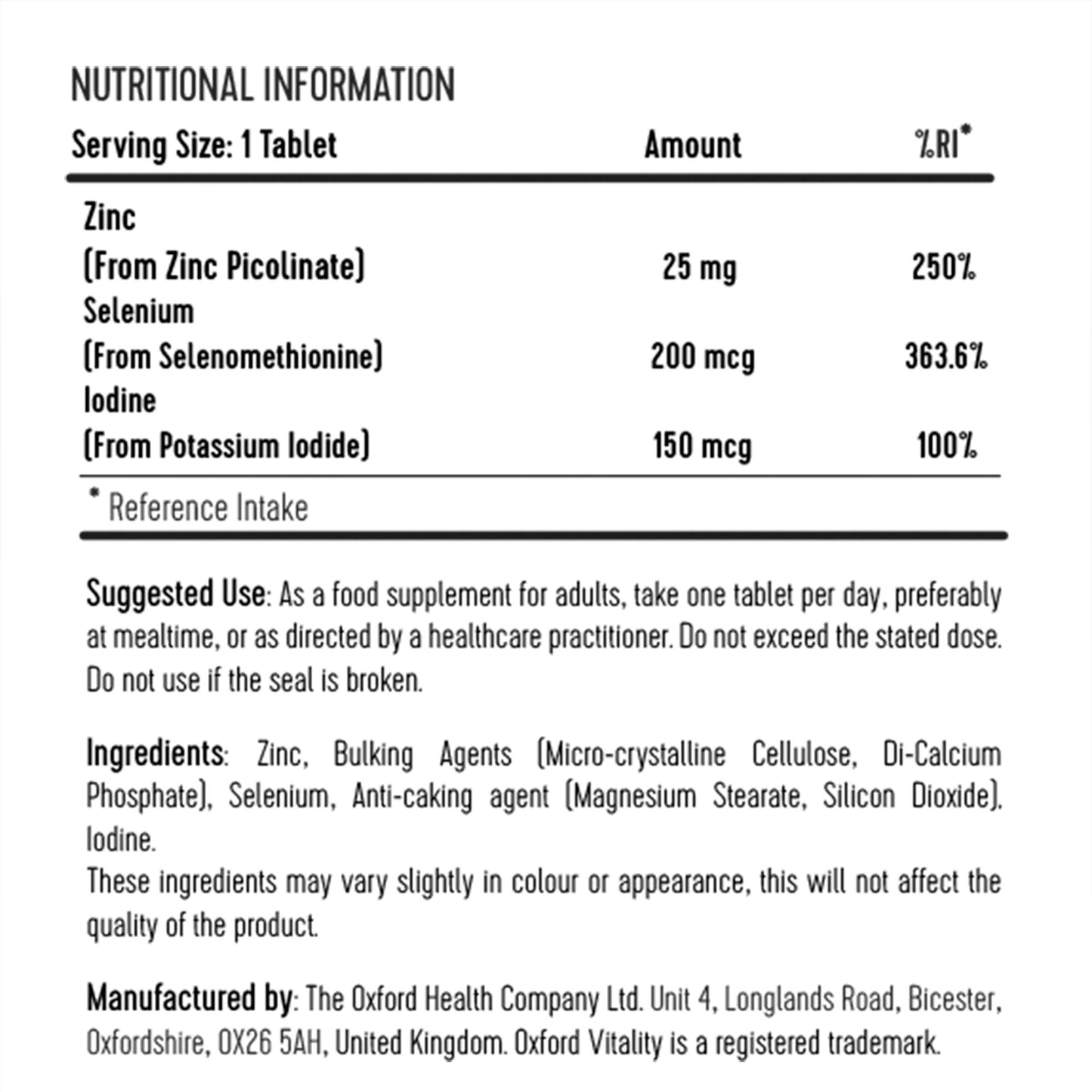 Superactive Triple with Zinc, Selenium & Iodine 60 Tablets