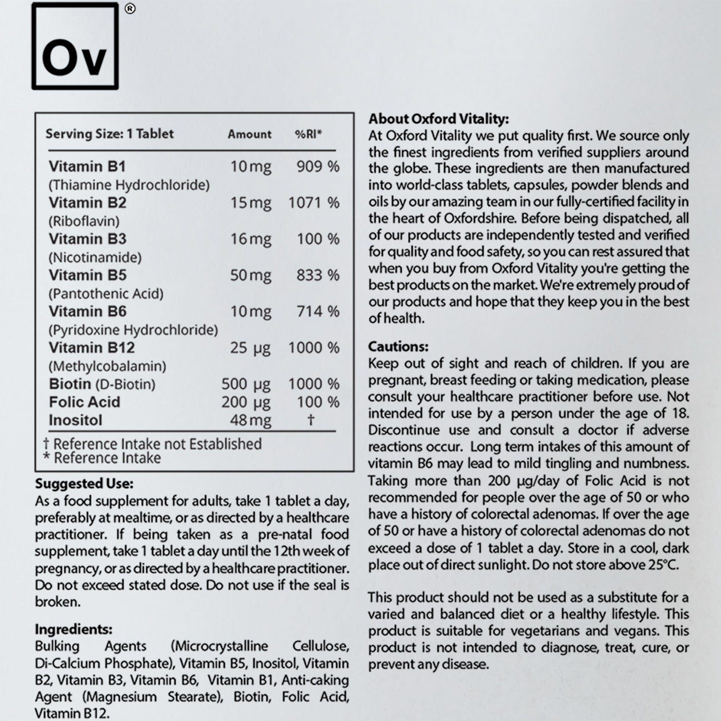 Vitamin B Complex Tablets