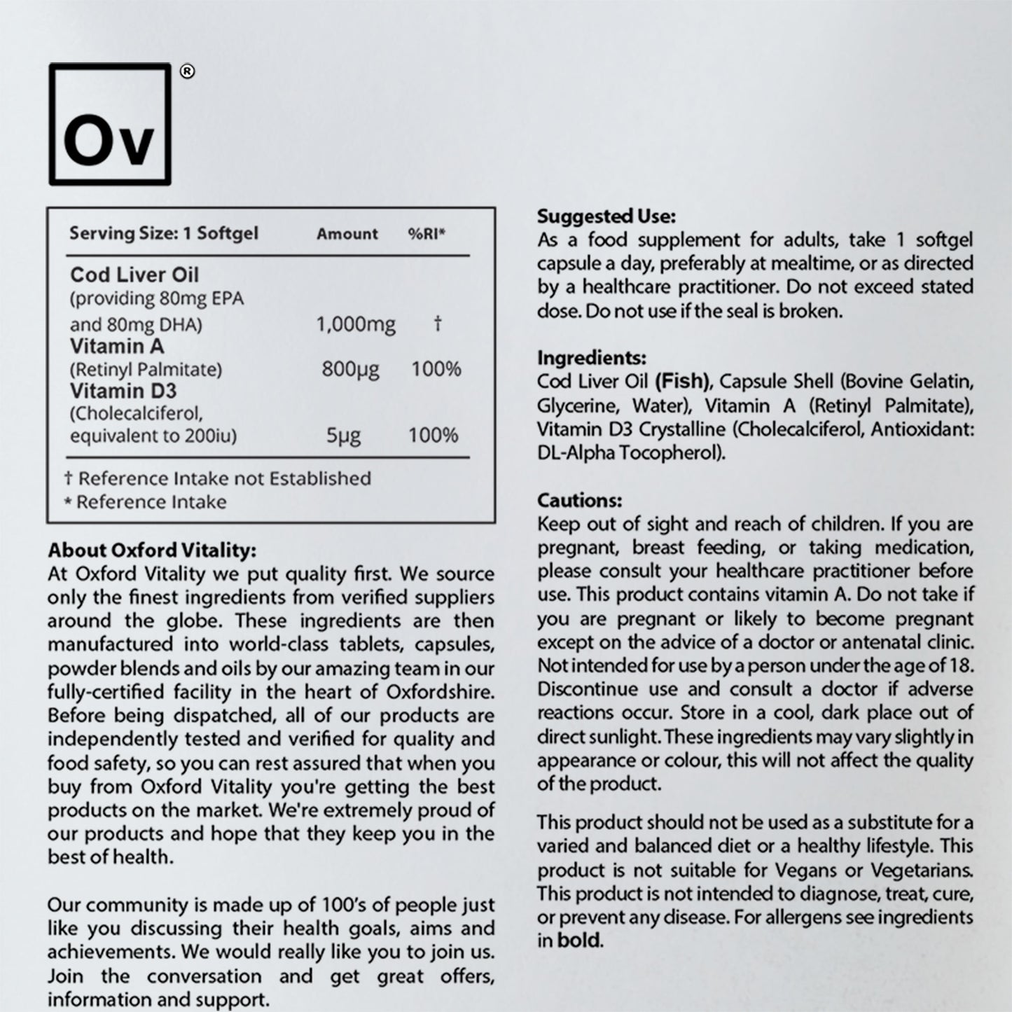 Cod Liver Oil Softgels