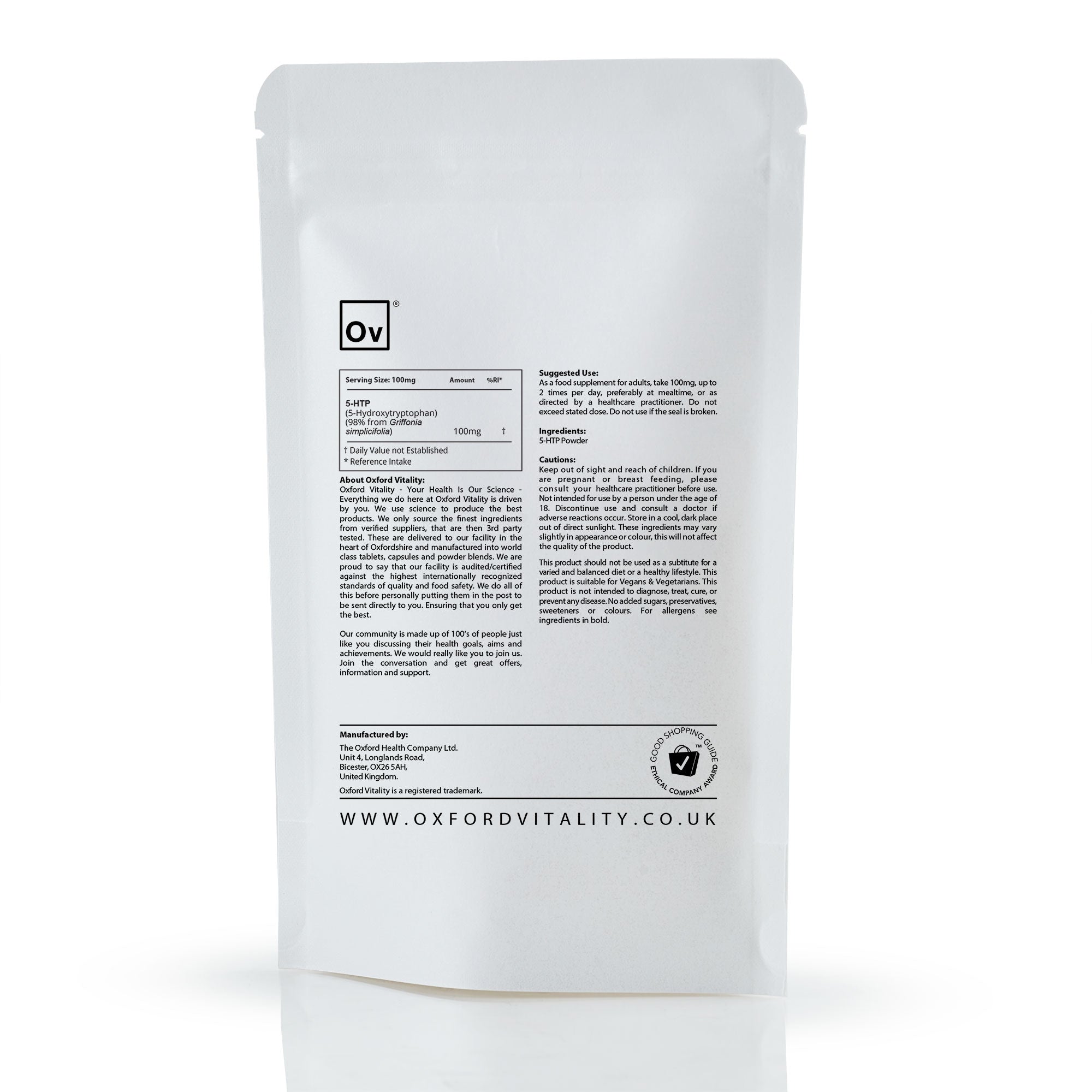 5-HTP Powder | 99.5% Pure | 5-Hydroxytryptophan | Oxford Vitality