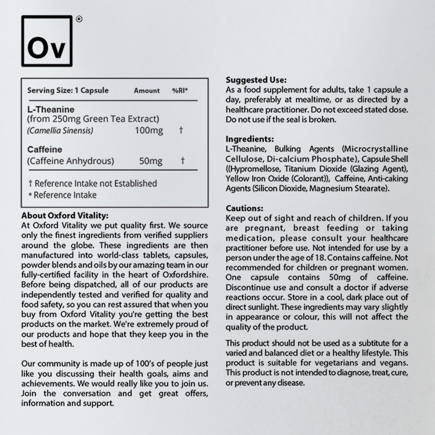 L-Theanine and Caffeine Capsules