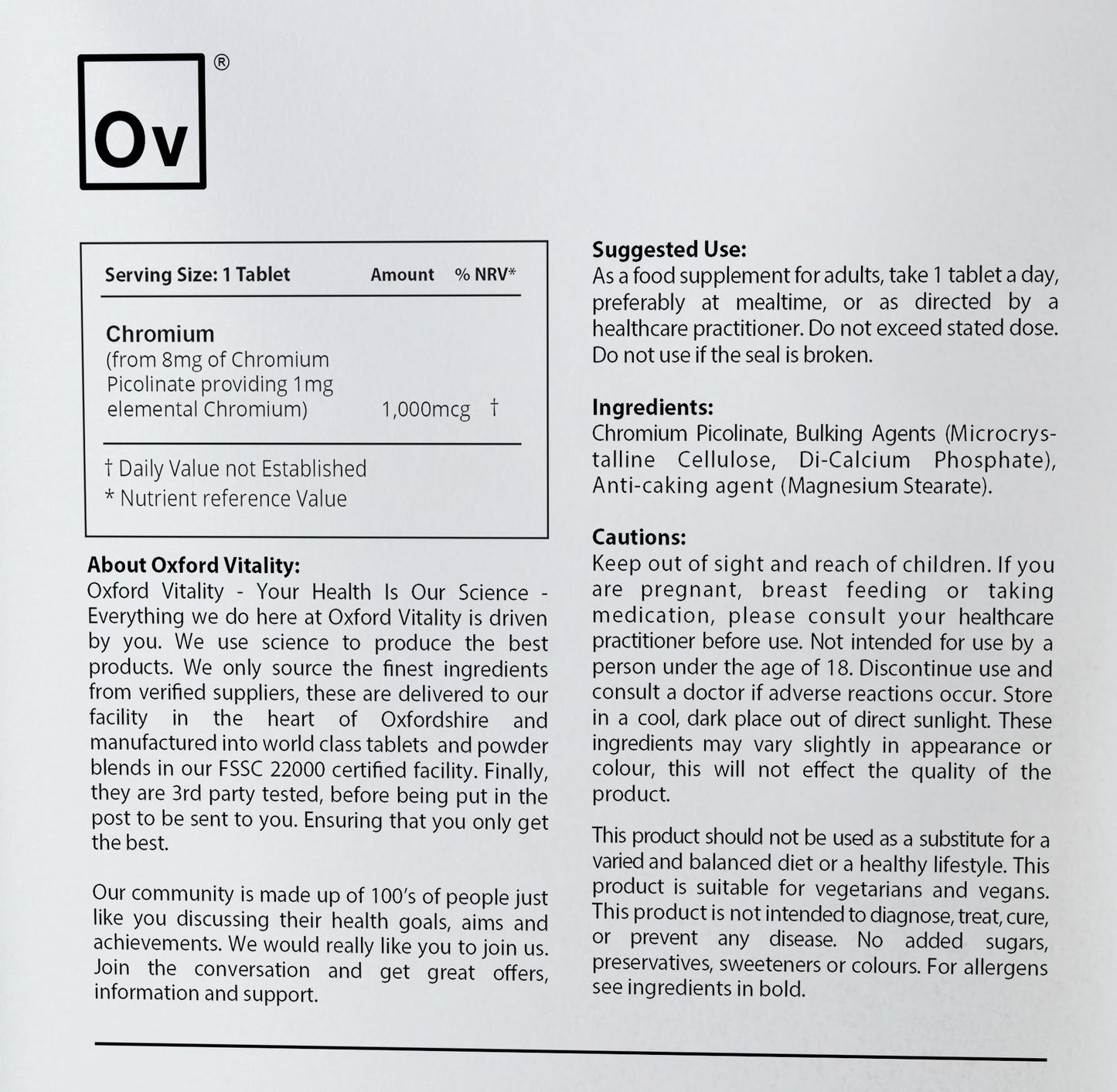 Chromium Picolinate Tablets